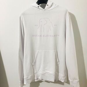 Drunk elephant hoodie white size M…..S113￼
